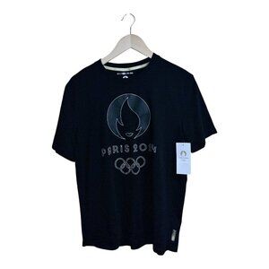 The Paris 2024 Olympic Games Official Unisex T-Shirt Black Size Large  Logo NWT